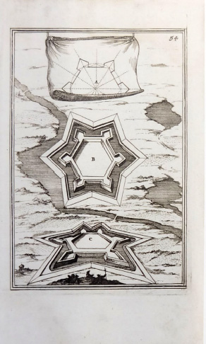 1) Alian Manesson-Mallet, Kriegsarbeit oder Neuer Festungsbau &amp;hellip;, Amsterdam 1672